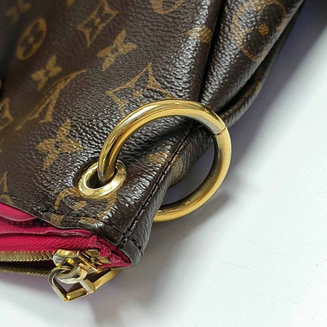 PALLAS MM Monogram Coated Canvas Brown