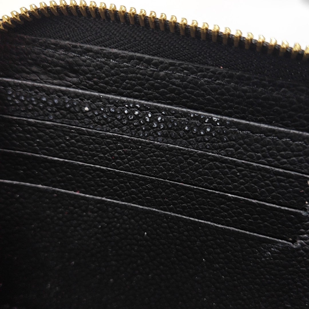 ZIPPY Monogram Calfskin Black Wallet
