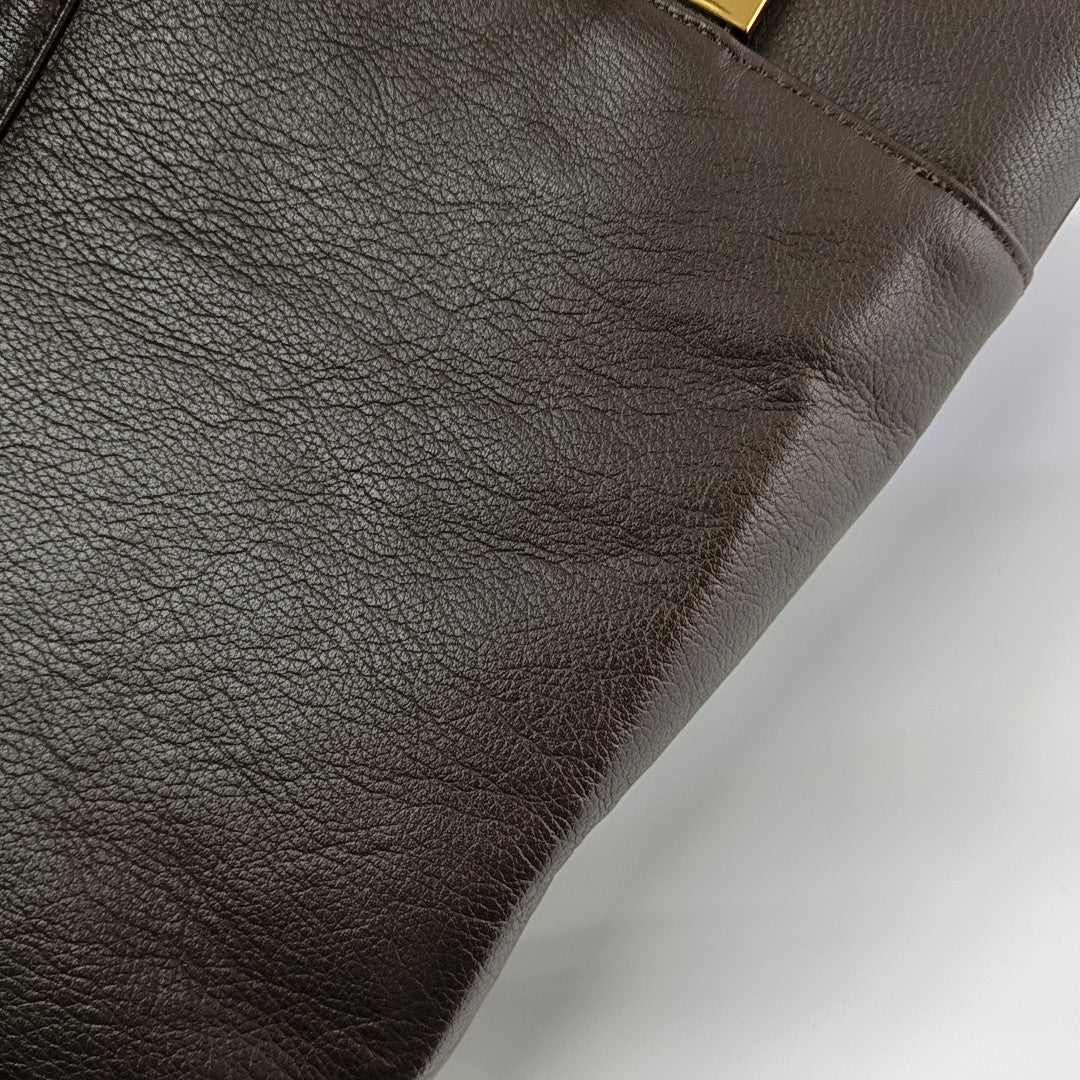 Calfskin Shoulder Bag Brown