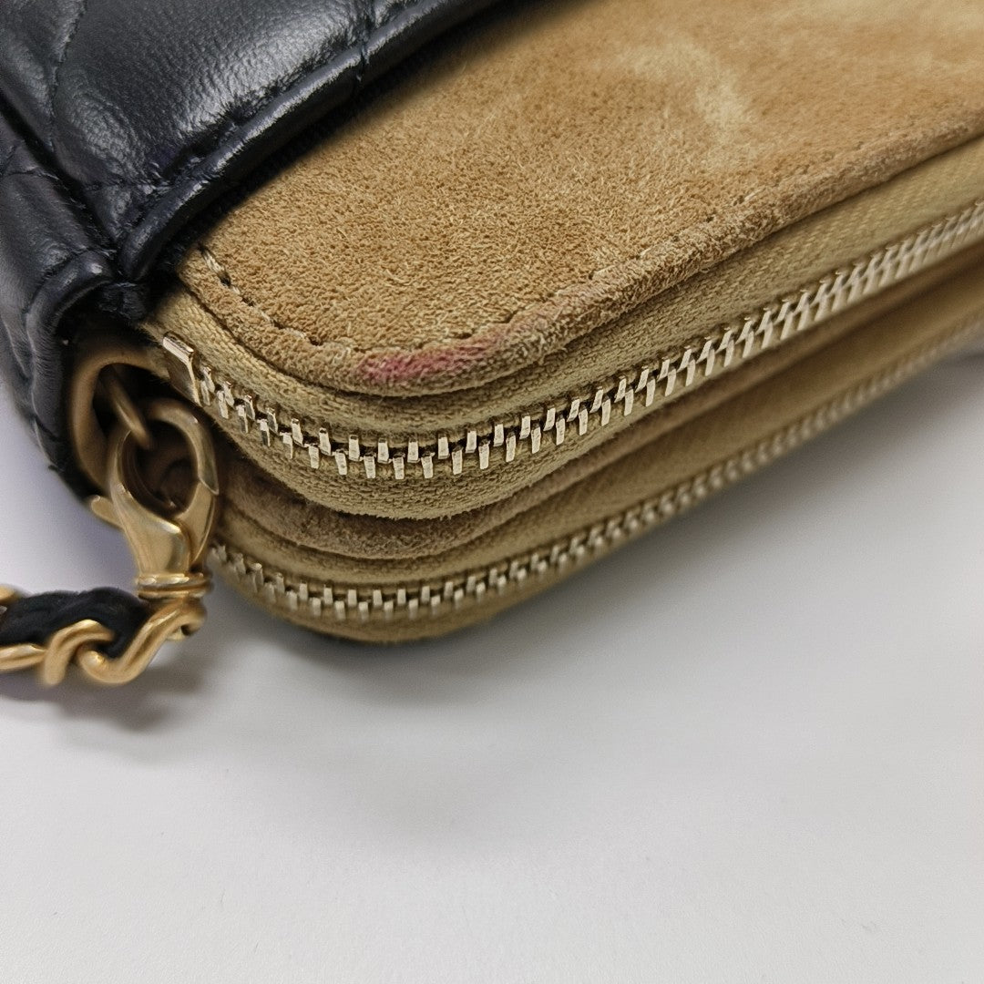 Quilted Lambskin Shoulder Bag Black