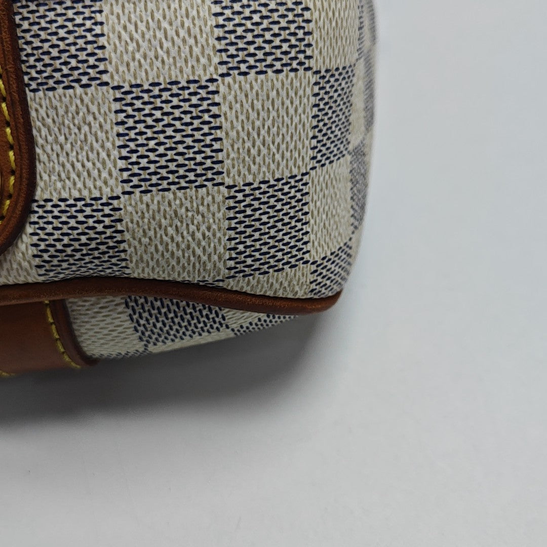 STRESA Damier Azur Coated Canvas White