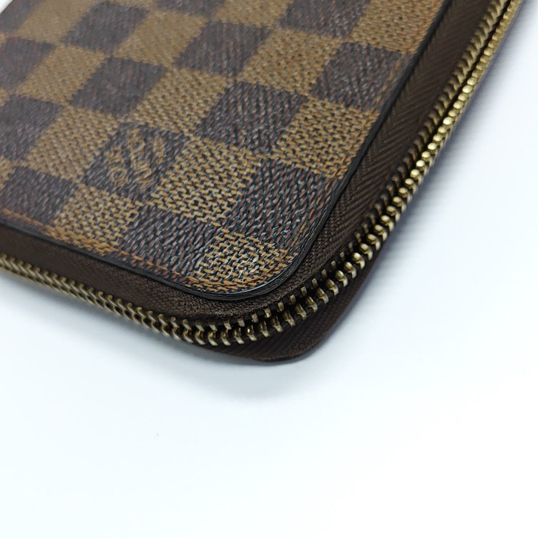ZIPPY Damier Ebene Coated Canvas Brown Wallet