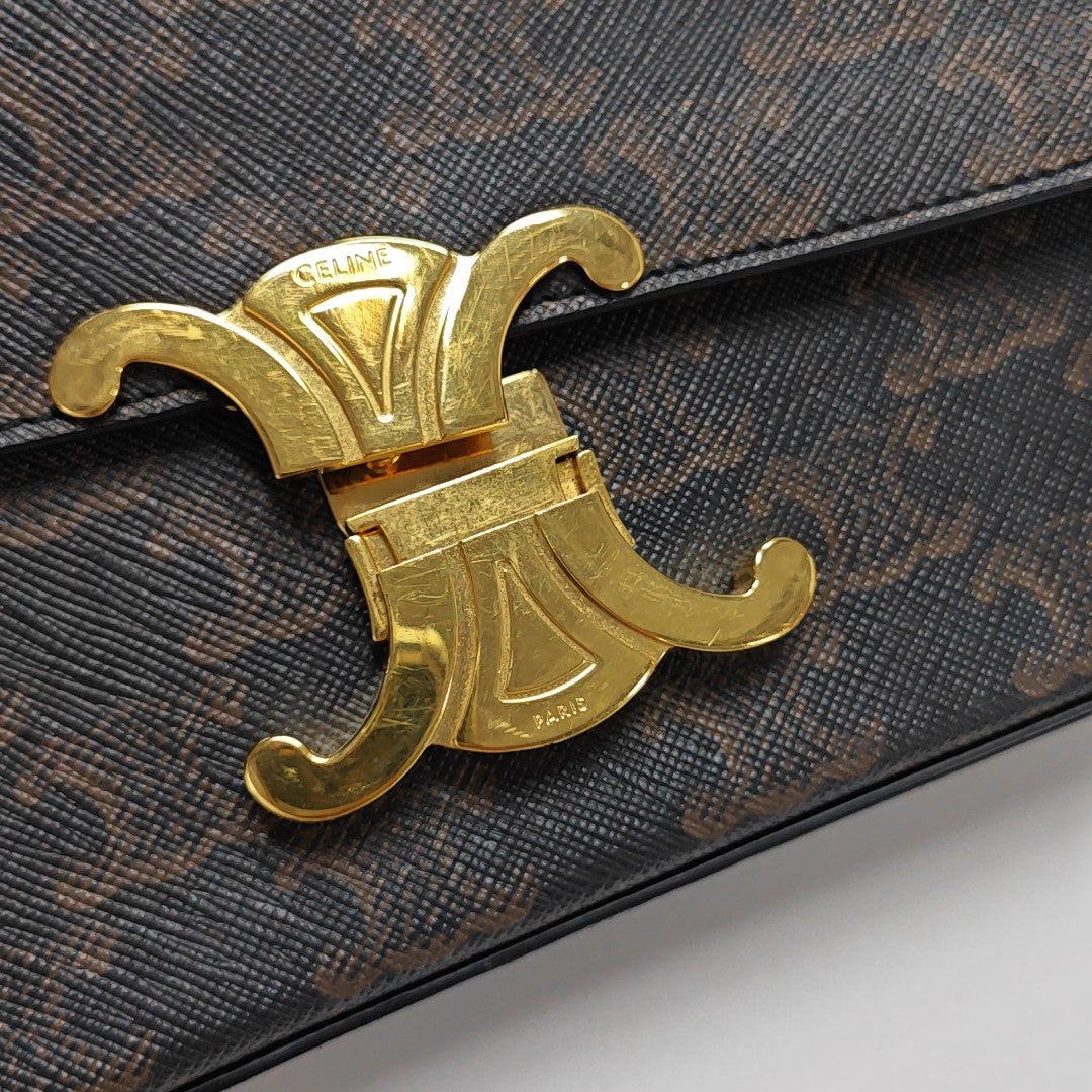 TRIOMPHE Small Coated Canvas Brown