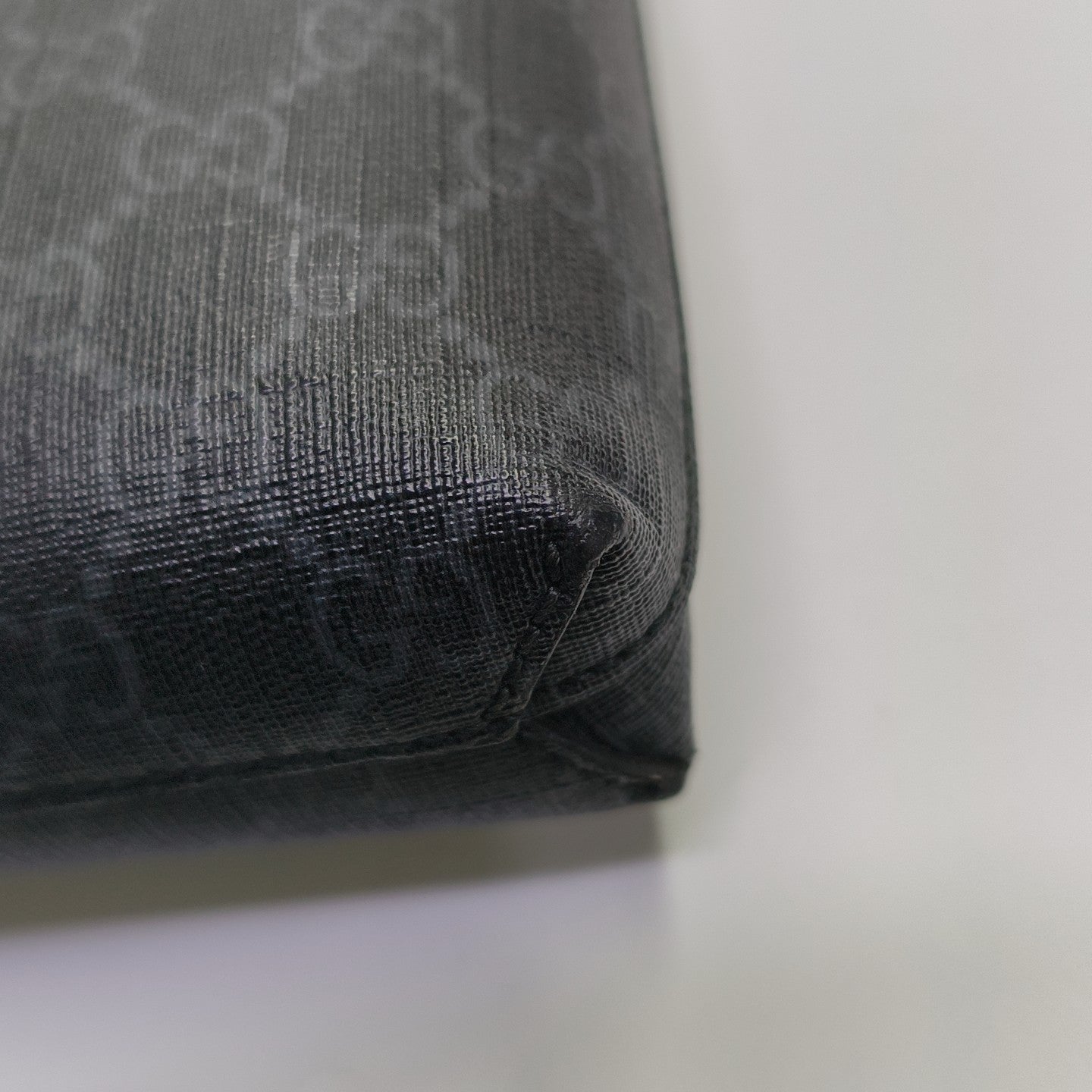 Monogram Coated Canvas Shoulder Bag Black