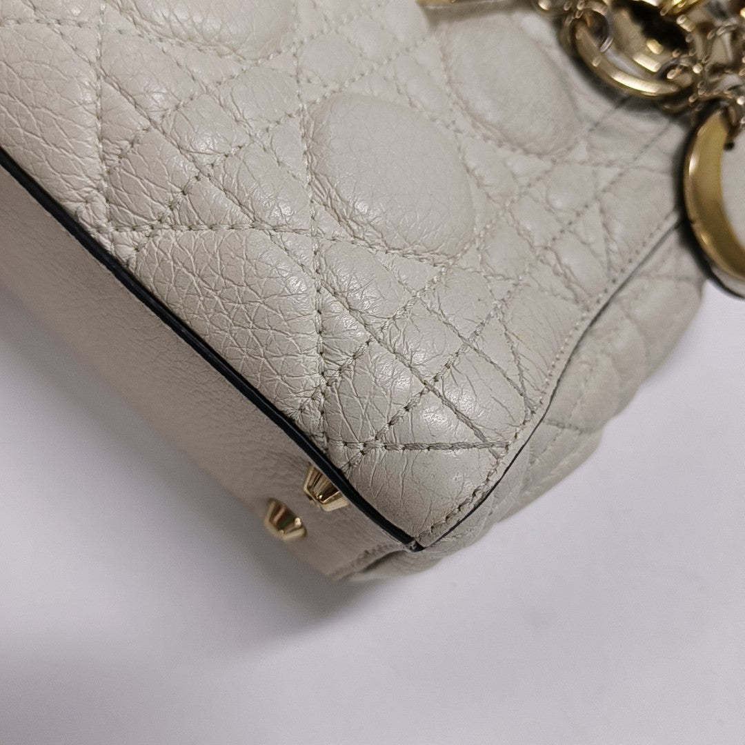 Lady Dior Mini Cannage Lambskin White