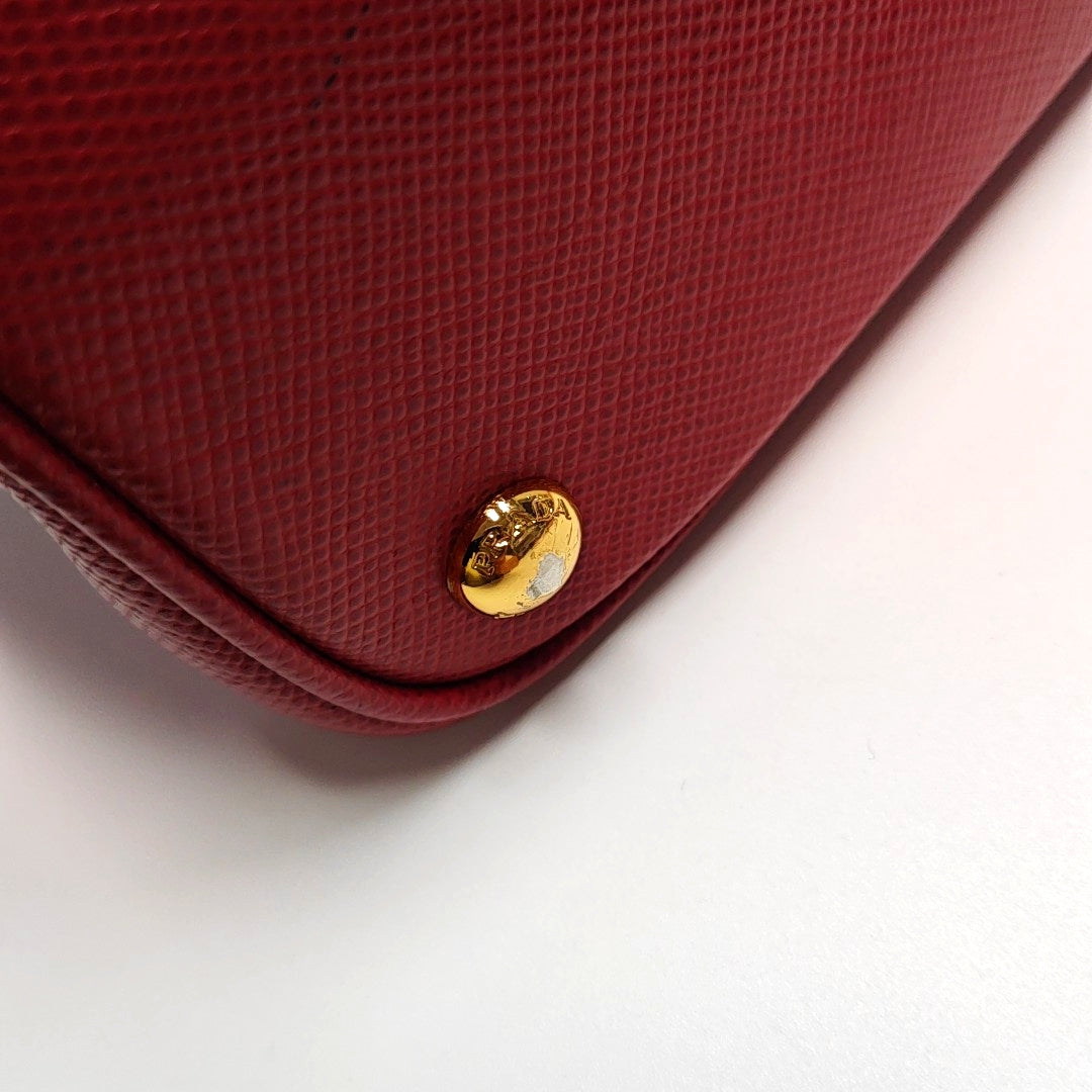Double Medium Saffiano Calfskin Red