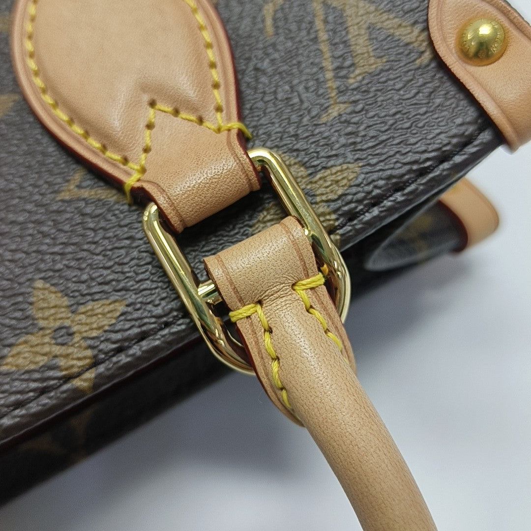 SAC PLAT BB Monogram Coated Canvas Brown