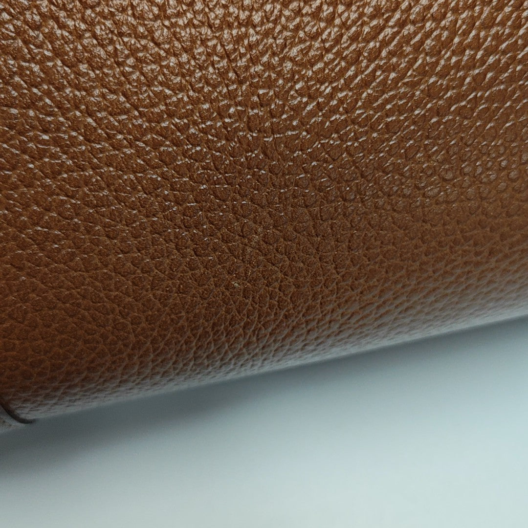 Calfskin Top Handle Bag Brown