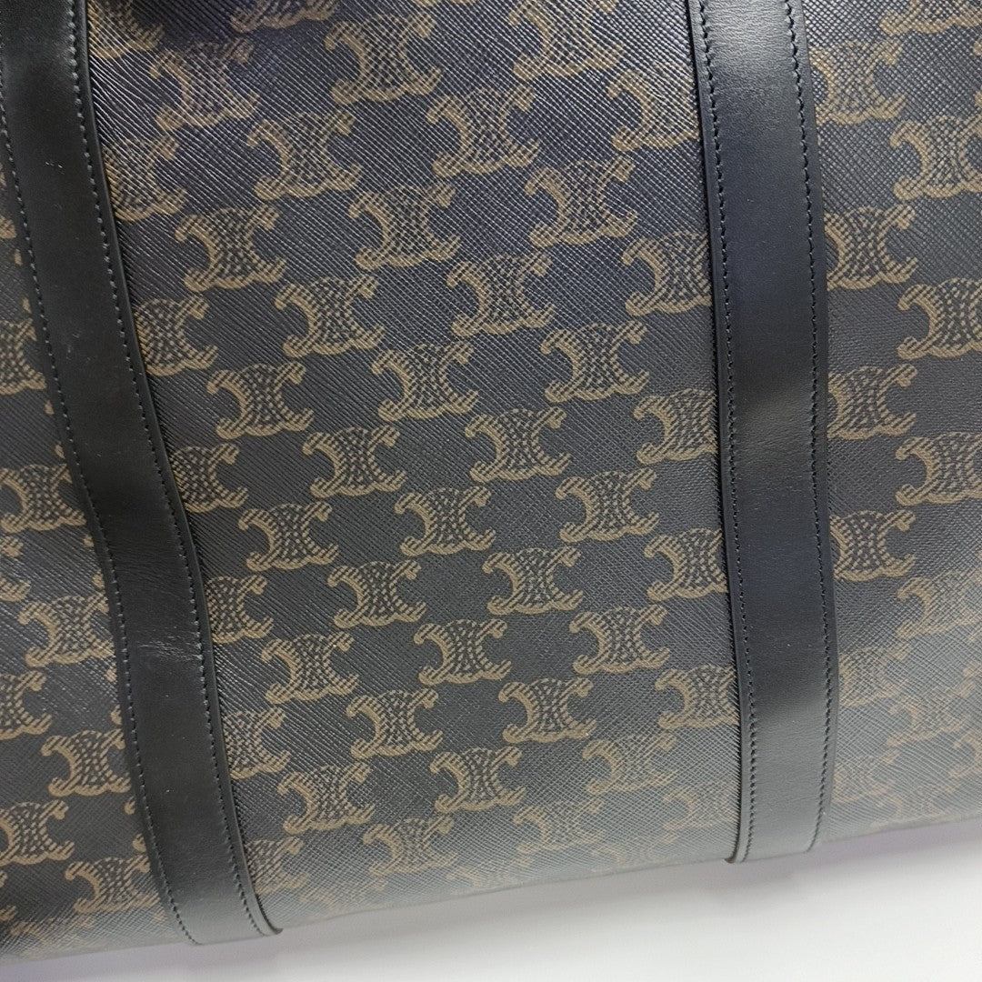 Coated Canvas Top Handle Bag Black