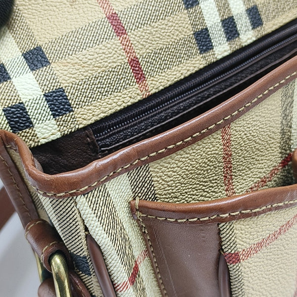 Coated Canvas Shoulder Bag Beige