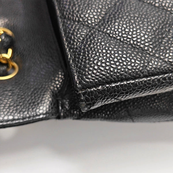 Large Quilted Grained Calfskin Black