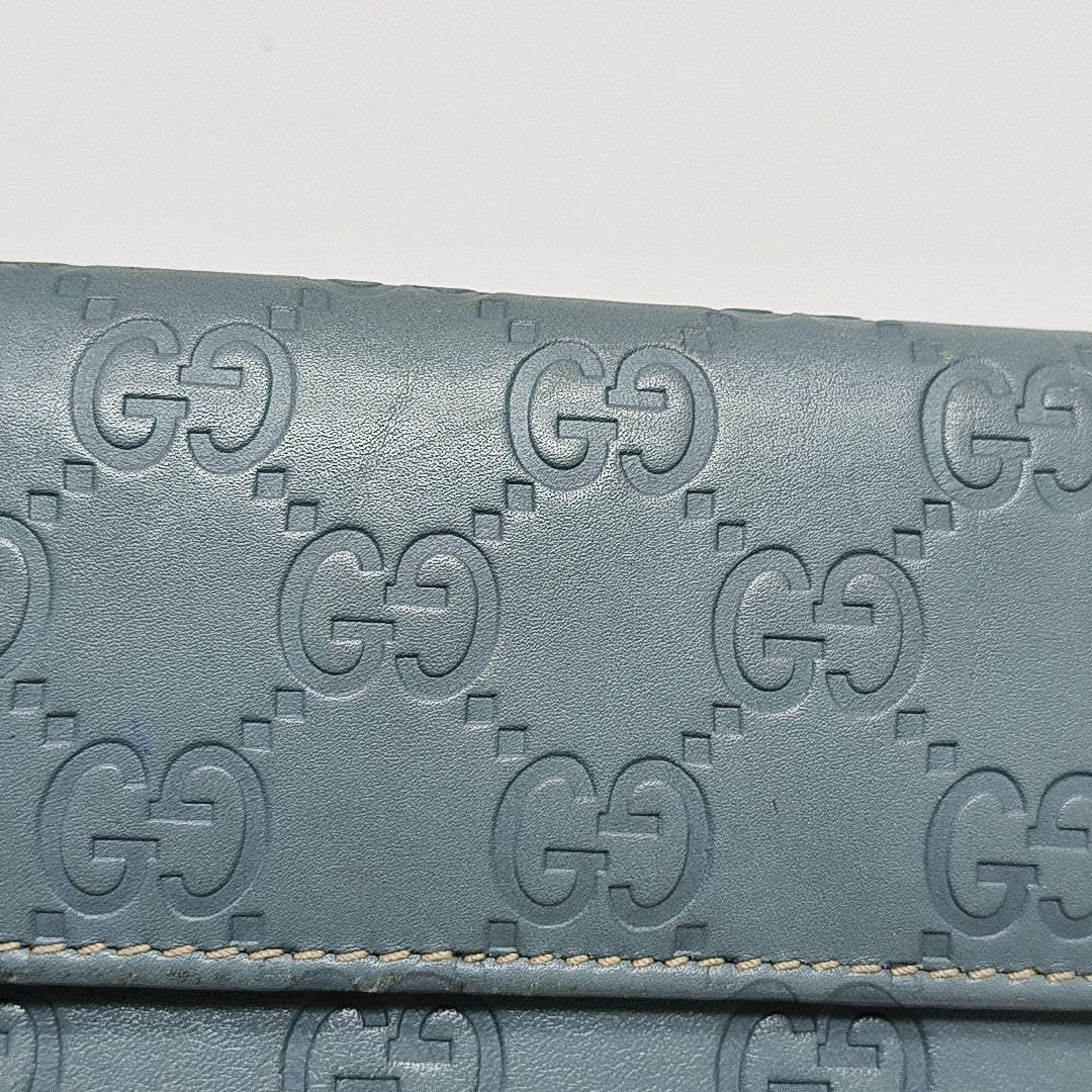 Monogram Leather Wallet Blue