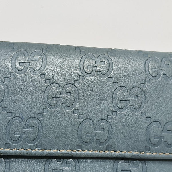 Monogram Leather Wallet Blue
