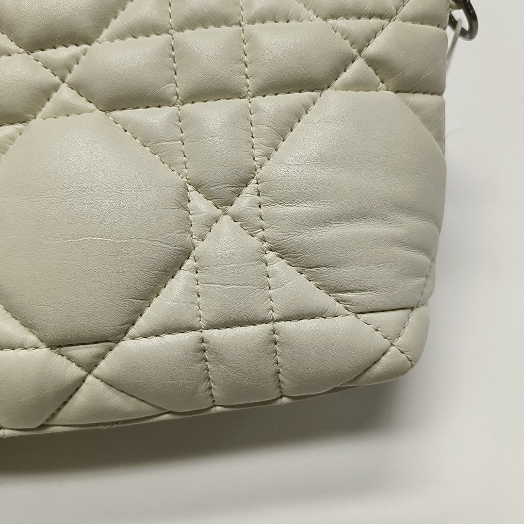 Diortravel Nomad Small Cannage Calfskin White