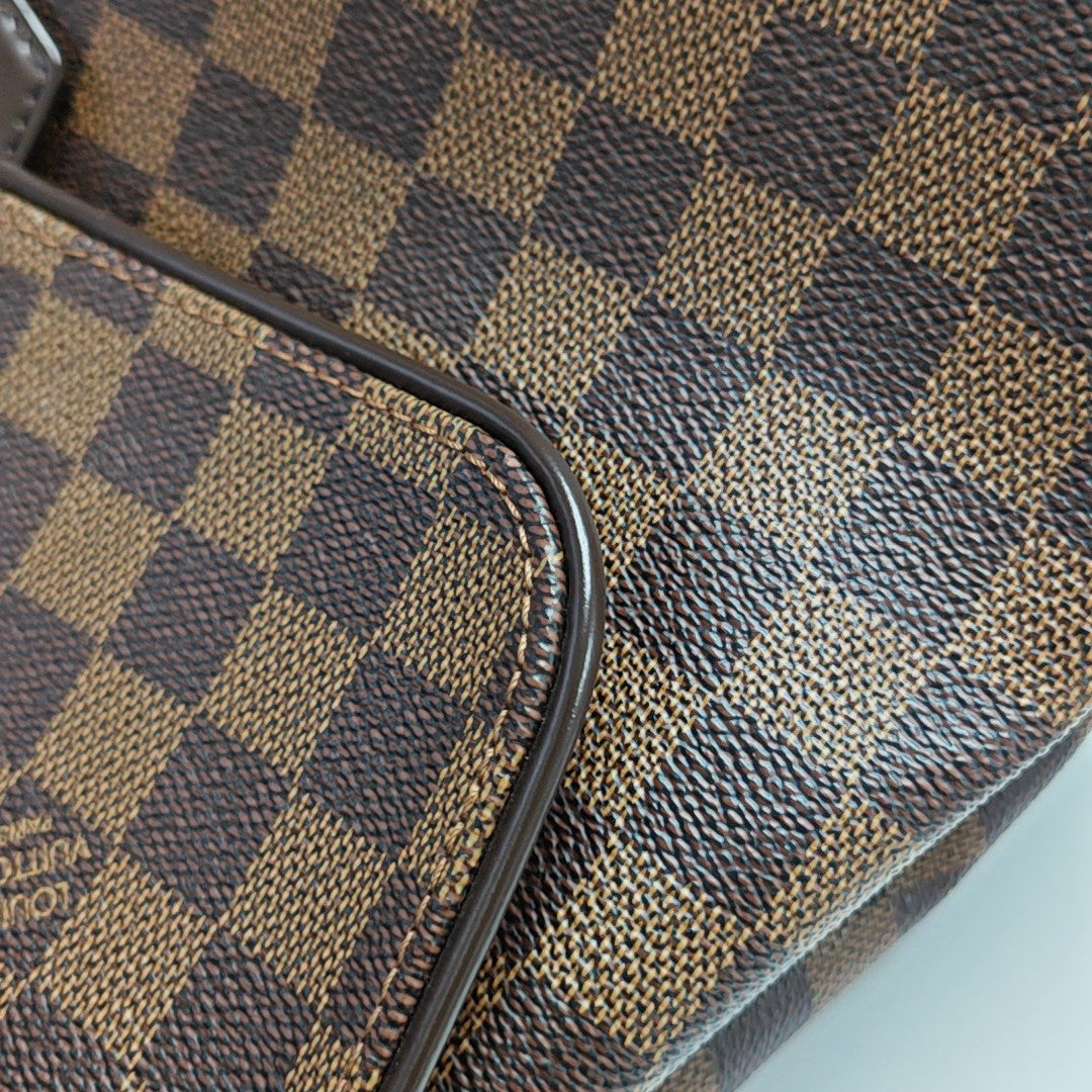 BERGAMO MM Damier Ebene Coated Canvas Brown
