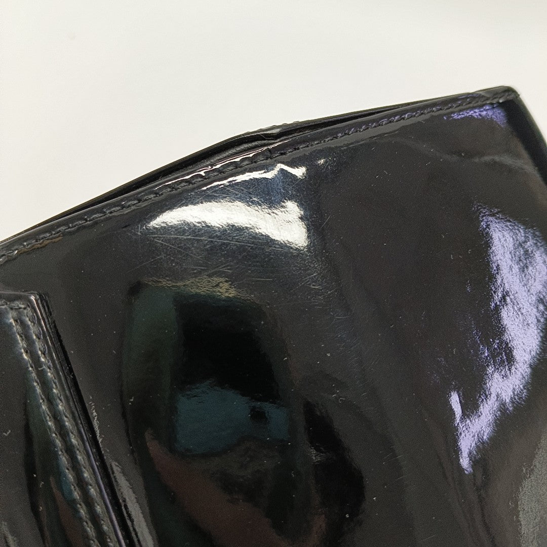 Leather Top Handle Bag Black