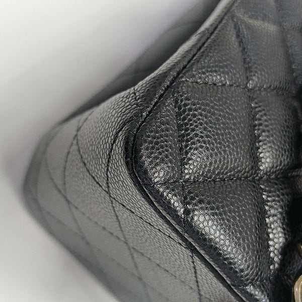 23P TOTE Quilted Grained Calfskin Black