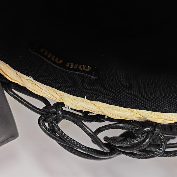 Leather Top Handle Bag Black