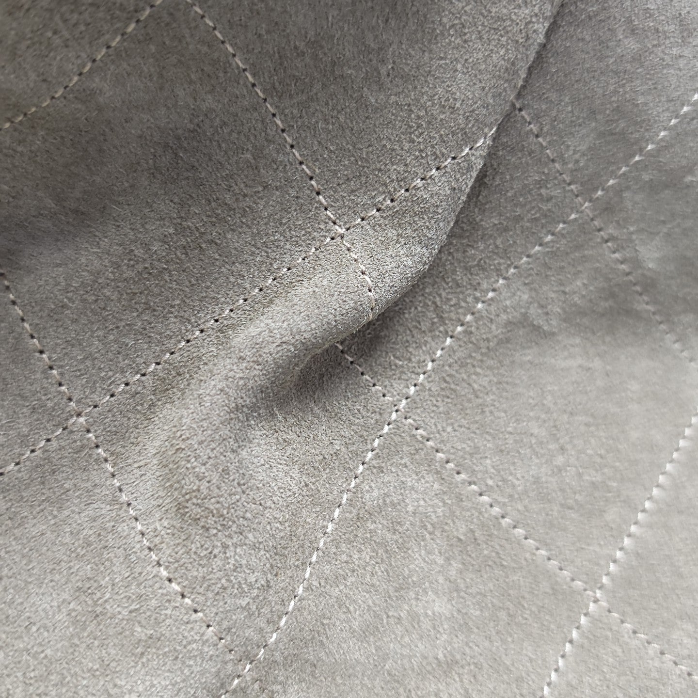 HOBO Large Quilted Suede Gray