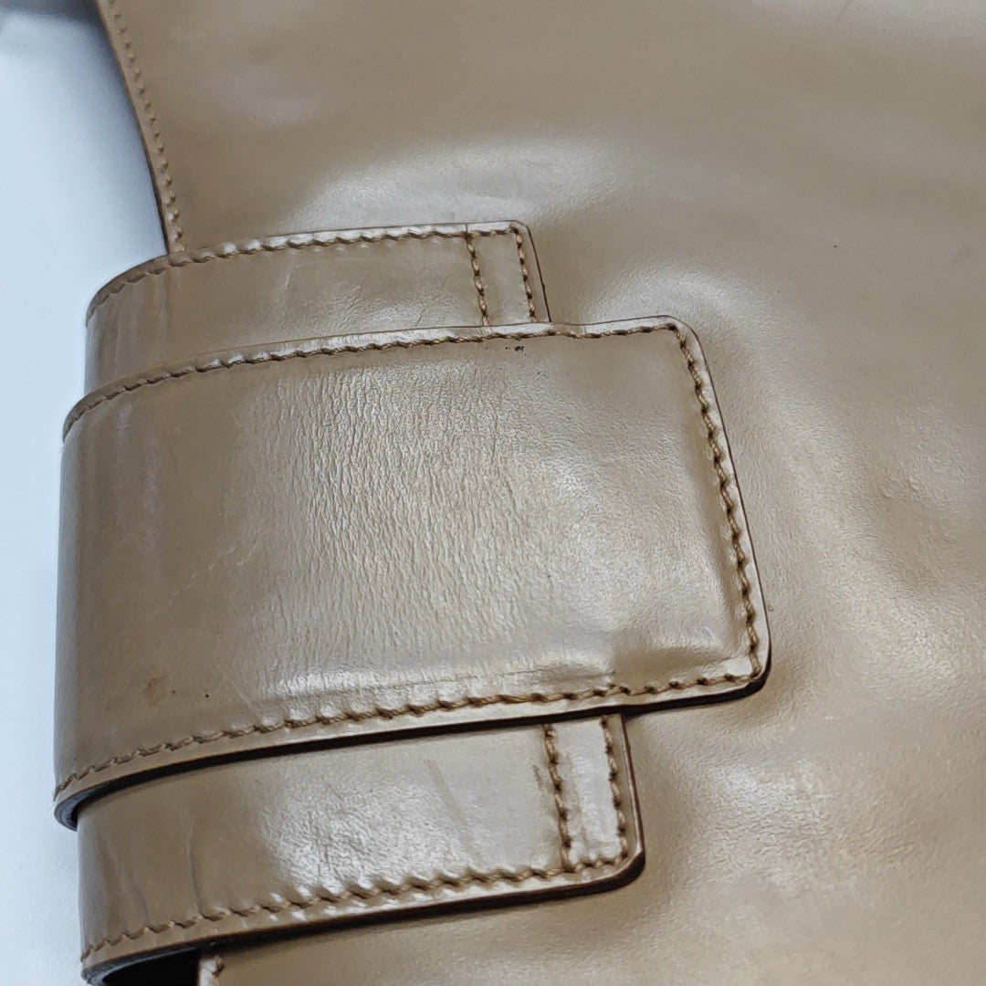 Calfskin Shoulder Bag Beige