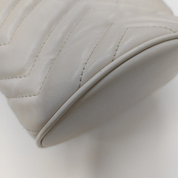 GG Marmont Mini Quilted Calfskin White
