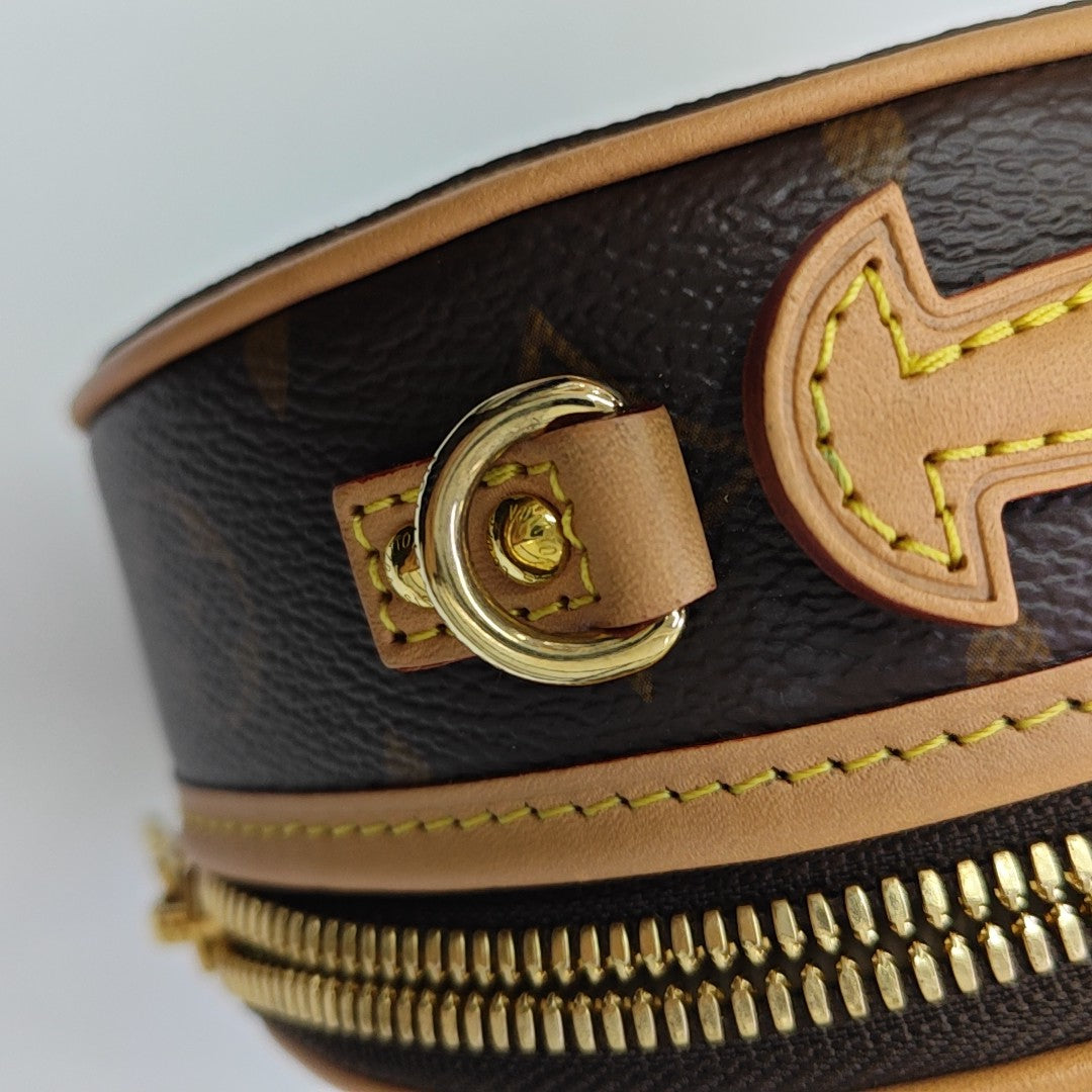 BOITE CHAPEAU Mini Monogram Coated Canvas Brown