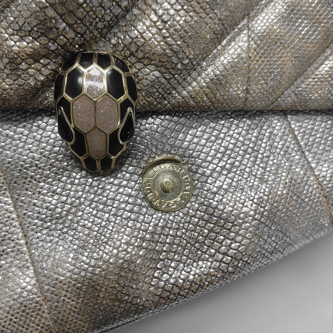 SERPENTI CABOCHON Small Quilted Python Beige