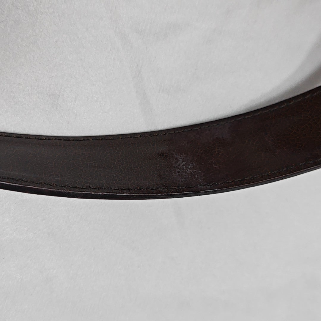 Patent Leather Top Handle Bag Brown