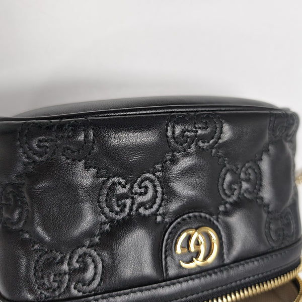 Monogram Calfskin Shoulder Bag Black