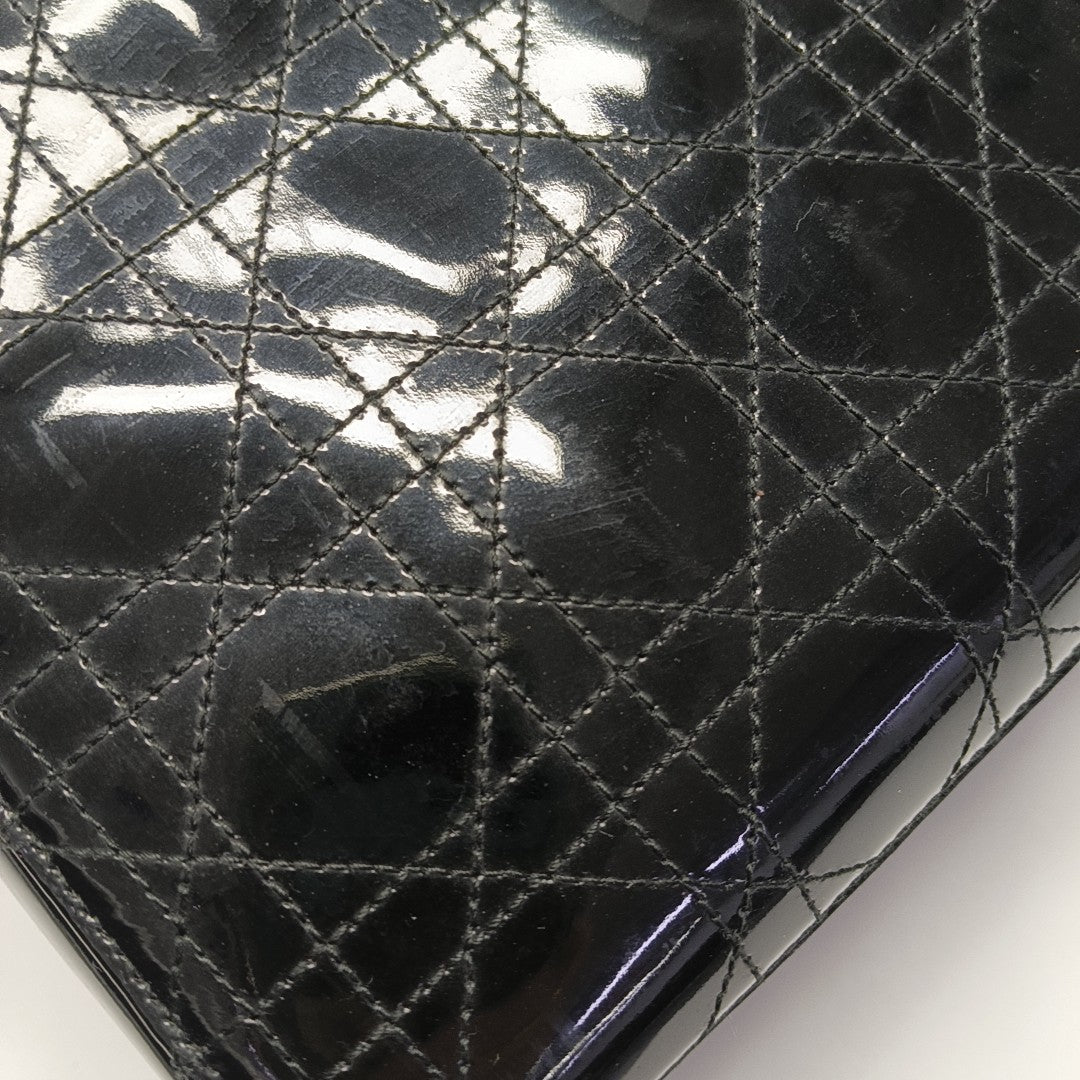 Lady Dior Medium Cannage Patent Leather Black