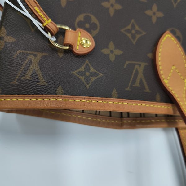 NEVERFULL MM Monogram Coated Canvas Brown