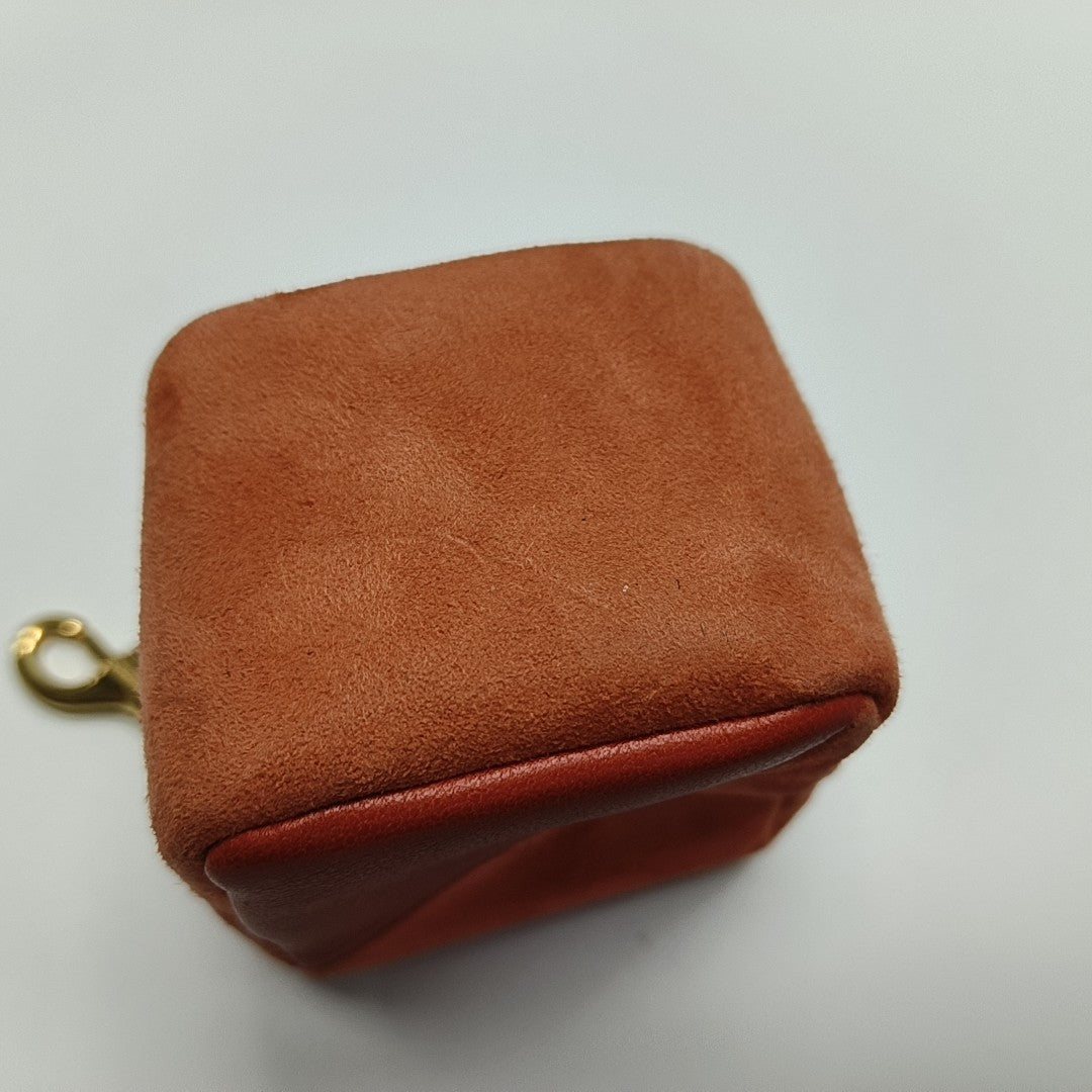 MONOGRAM BLOGGER Quilted Suede Pink Coin Purse