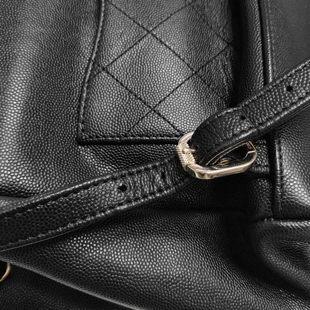 BUSINESS AFFINITY Quilted Grained Calfskin Black