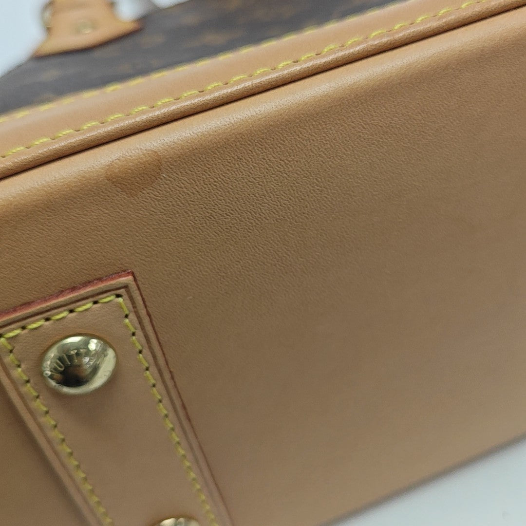 ALMA BB Monogram Coated Canvas Brown