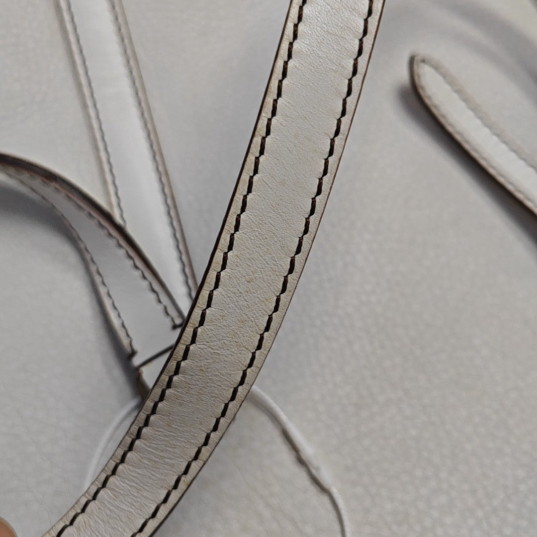 Saddle Medium Calfskin White