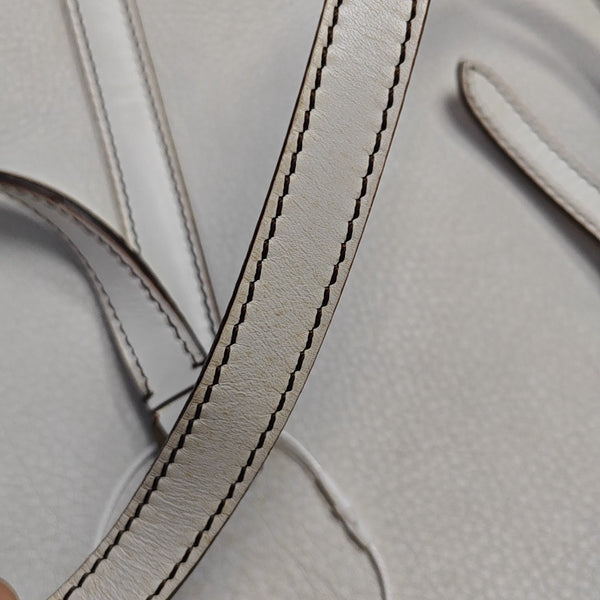 Saddle Medium Calfskin White