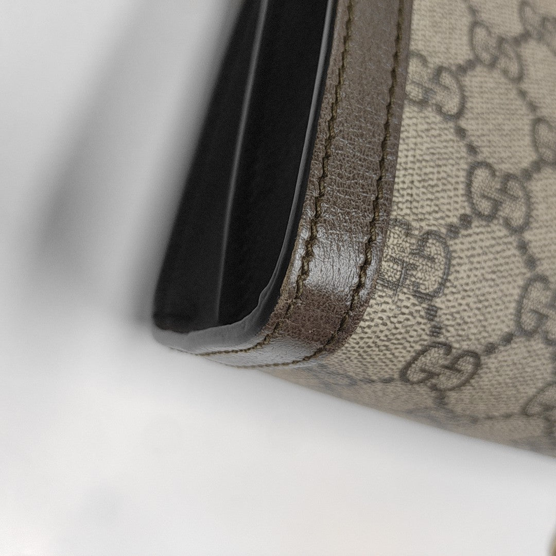 Ophidia Small Monogram Coated Canvas Beige