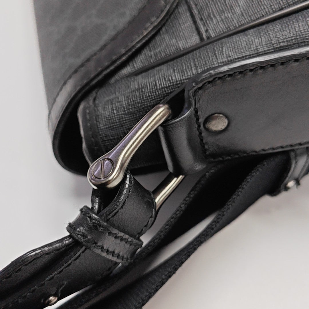 Monogram Coated Canvas Shoulder Bag Black