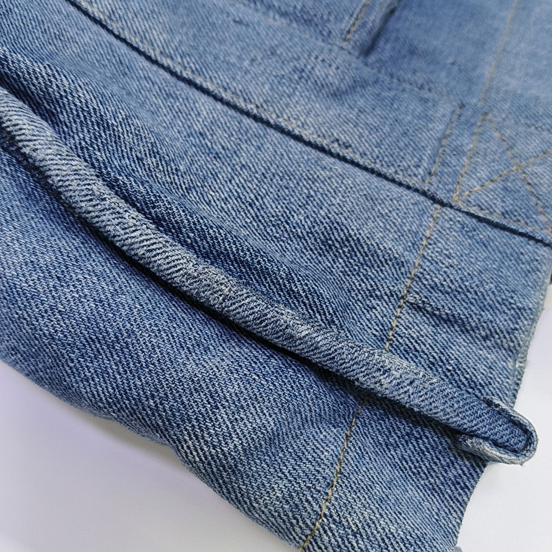 Denim Top Handle Bag Blue