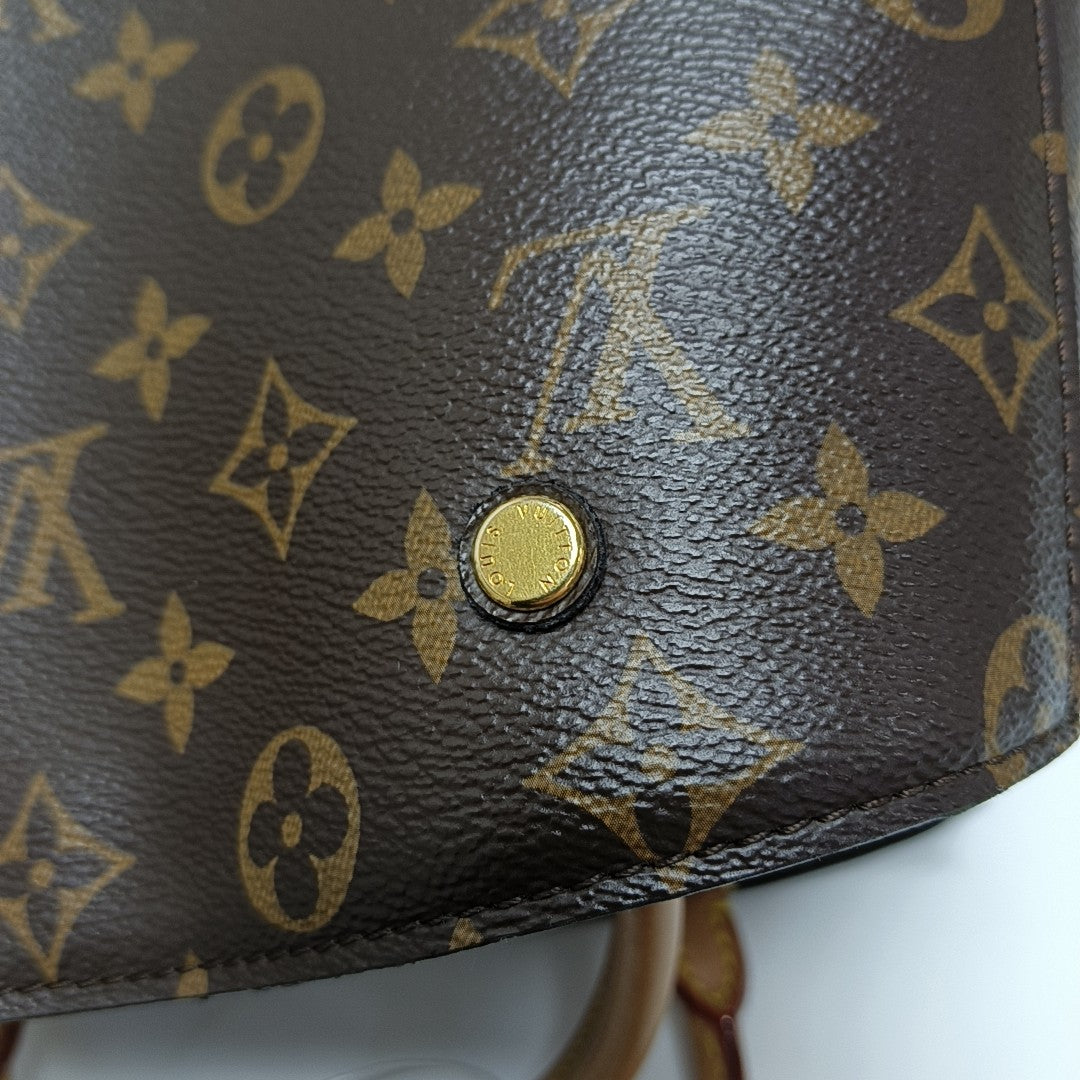 MONTAIGNE MM Monogram Coated Canvas Brown