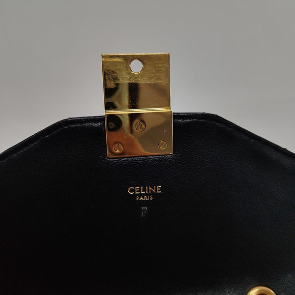 C Small Quilted Calfskin Black