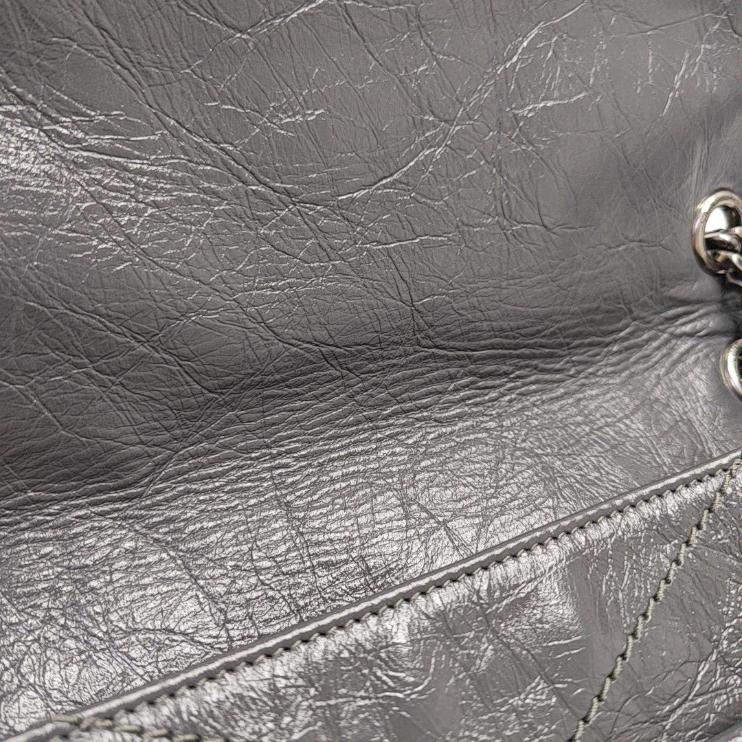 NIKI Medium Chevron Calfskin Gray
