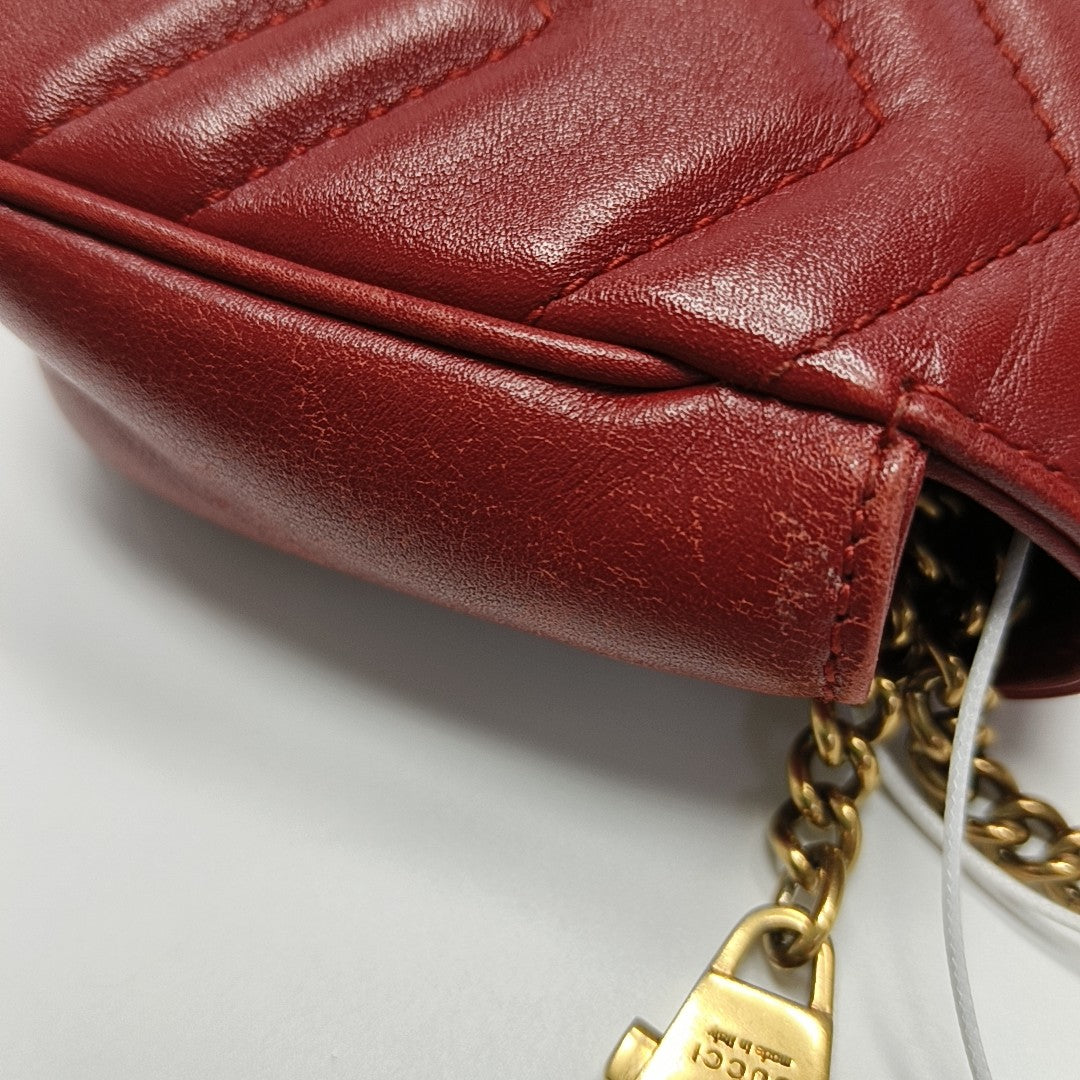 GG Marmont Mini Quilted Calfskin Red