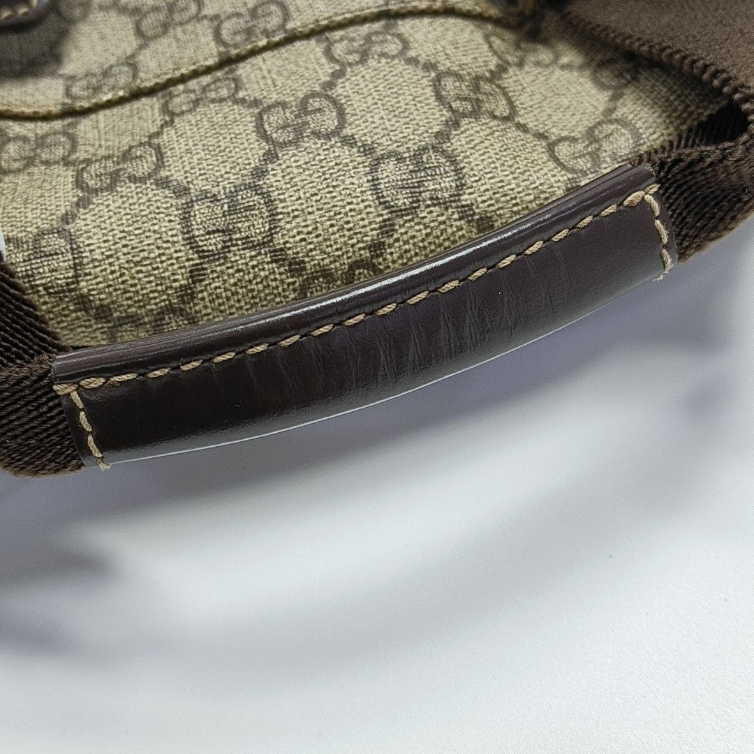 Monogram Coated Canvas Backpack Brown
