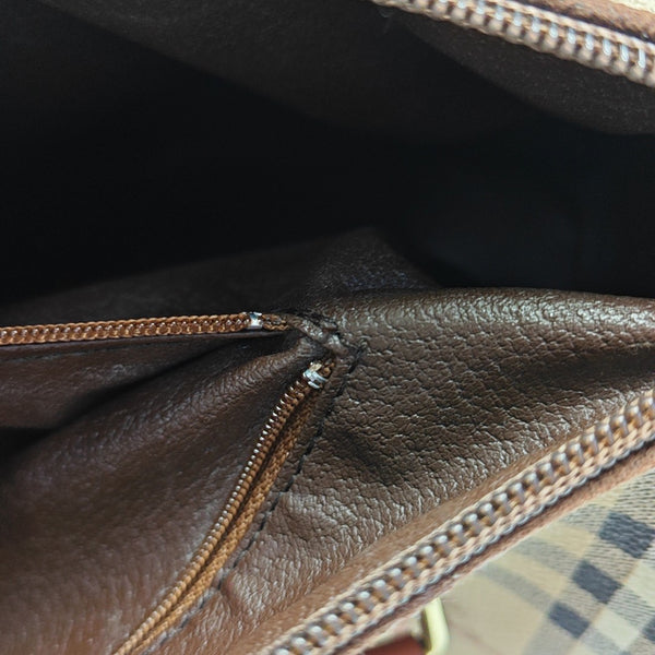 Coated Canvas Top Handle Bag Beige