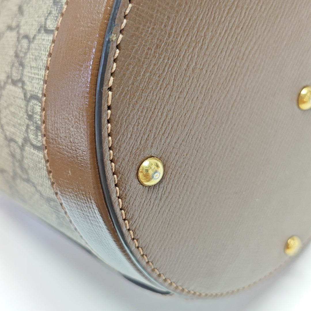 Horsebit 1955 Small Coated Canvas Beige