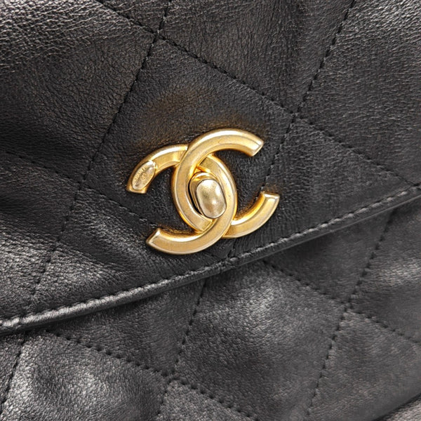Suppletwins Large Quilted Calfskin Black
