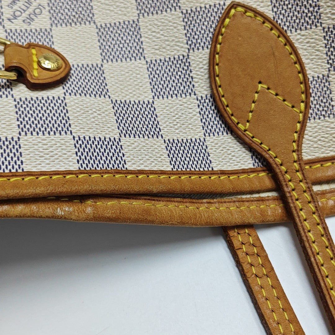 NEVERFULL MM Damier Azur Coated Canvas White