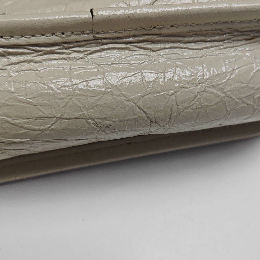 NIKI Mini Chevron Calfskin White
