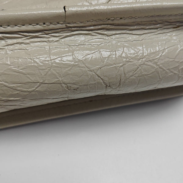 NIKI Mini Chevron Calfskin White